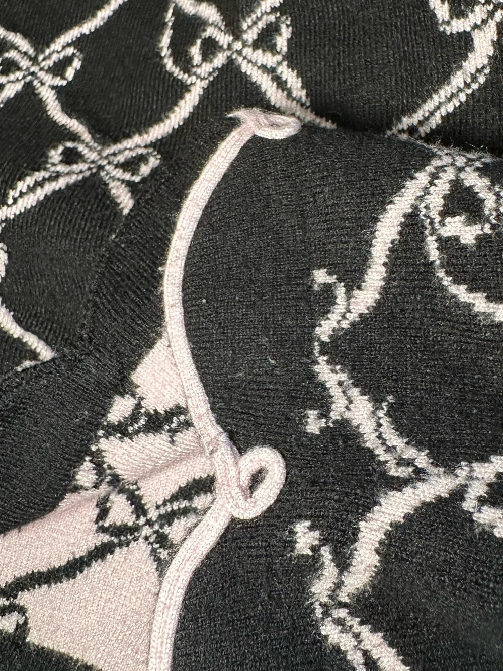 Nuuly x Rachel Antonoff Hostess Knit Skort M Black Pink Bow Scalloped - Picture 13 of 15